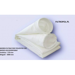 Worek filtracyjny - poliester 350 wodo-olejoodporny, średnica - 170 mm, długość 3000 mm